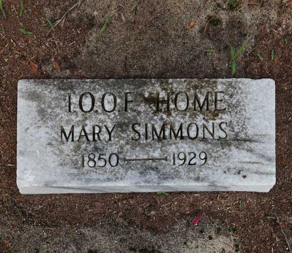 Mary Simmons Gravestone Photo