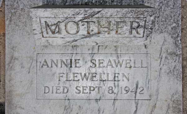 Annie Seawell Flewellen Gravestone Photo