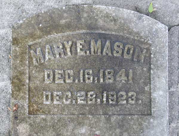 Mary E. Mason Gravestone Photo