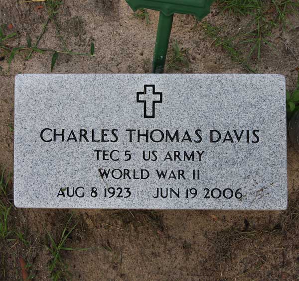 Charles Thomas Davis Gravestone Photo