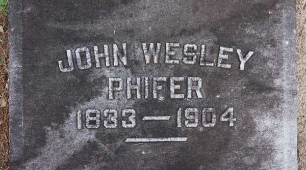 John Wesley Phifer Gravestone Photo