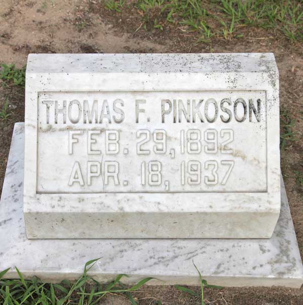Thomas F. Pinkoson Gravestone Photo