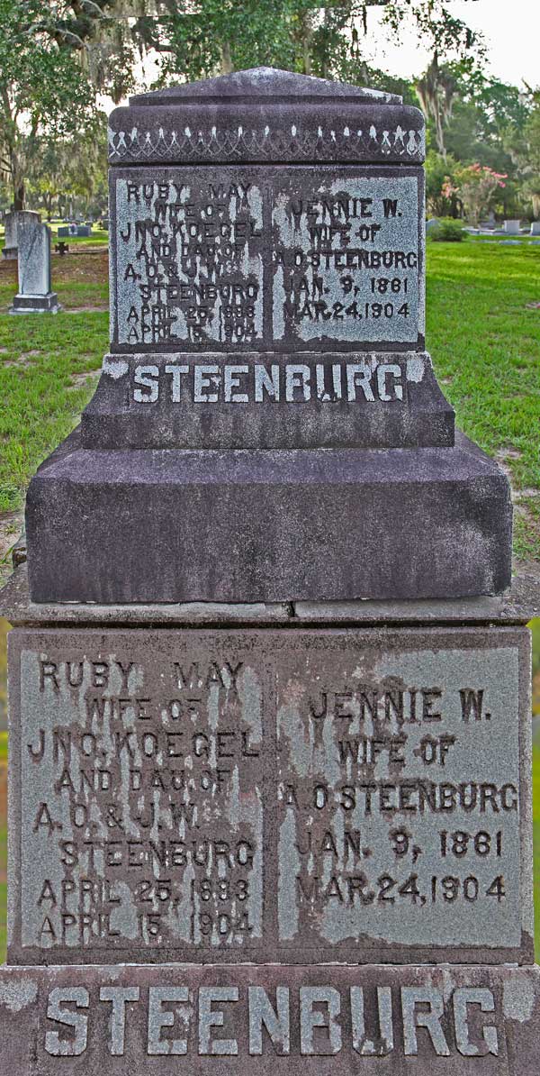 Ruby May Koegel & Jennie W. Steenburg Gravestone Photo