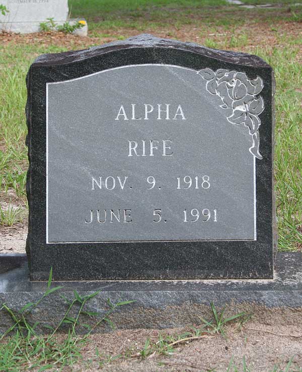 Alpha Rife Gravestone Photo