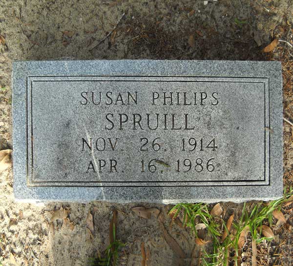 Susan Phillips Spruill Gravestone Photo