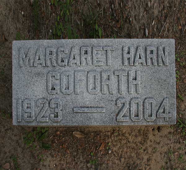 Margaret Harn Goforth Gravestone Photo