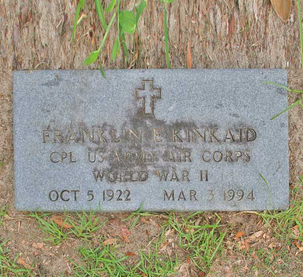 Franklin E. Kinkaid Gravestone Photo
