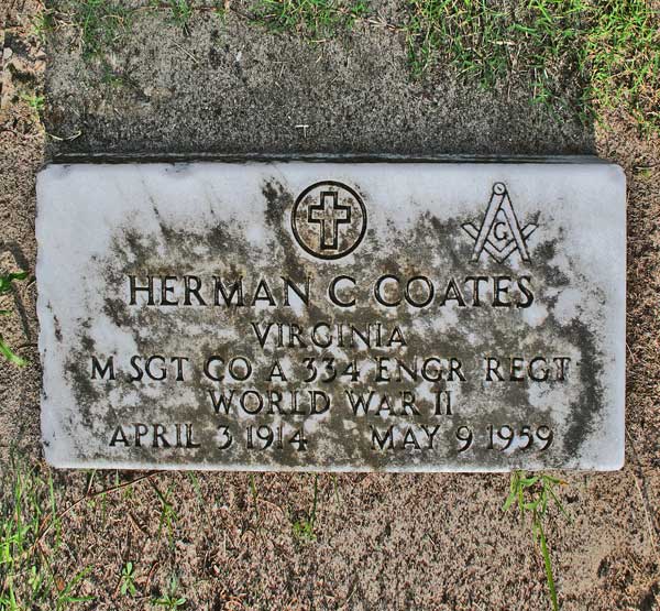 Herman C. Coates Gravestone Photo