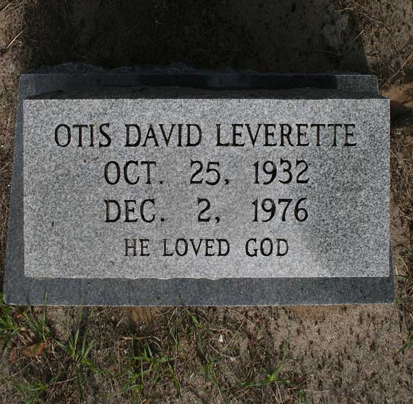 Otis David Leverette Gravestone Photo