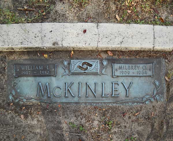 William L. & Milbrey O. McKinley Gravestone Photo