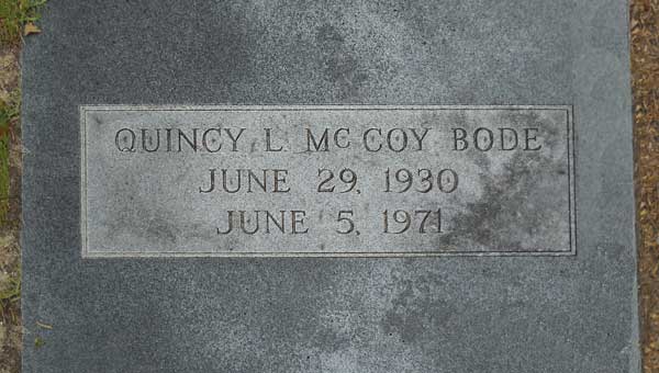Quincy L. McCoy Bode Gravestone Photo