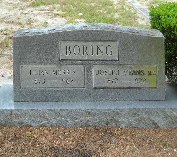 Lilian Morris & Joseph Means Boring Gravestone Photo
