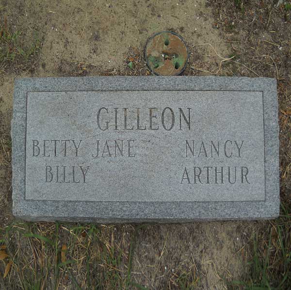 Betty Jane & Nancy & Billy & Arthur Gilleon Gravestone Photo