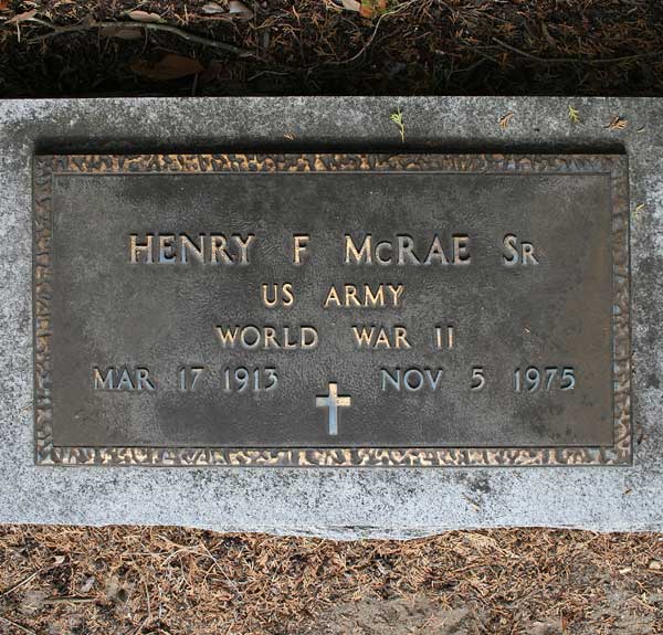 Henry F. McRae Gravestone Photo