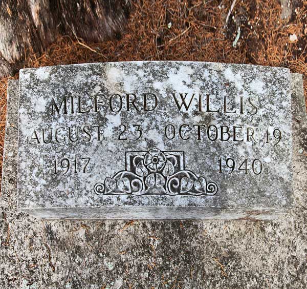 Milford Willis Gravestone Photo