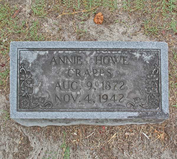 Annie Howe Crapps Gravestone Photo