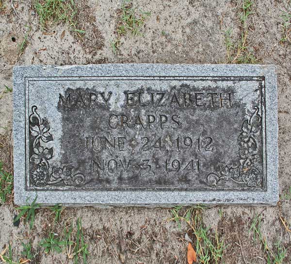 Mary Elizabeth Crapps Gravestone Photo