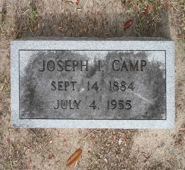 Joseph I. Camp Gravestone Photo