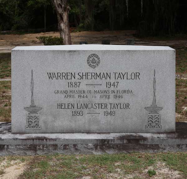 Warren Sherman & Helen Lancaster Taylor Gravestone Photo