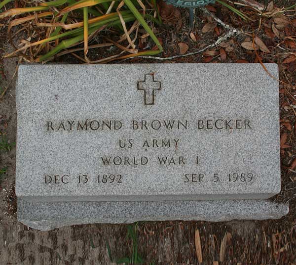 Raymond Brown Becker Gravestone Photo