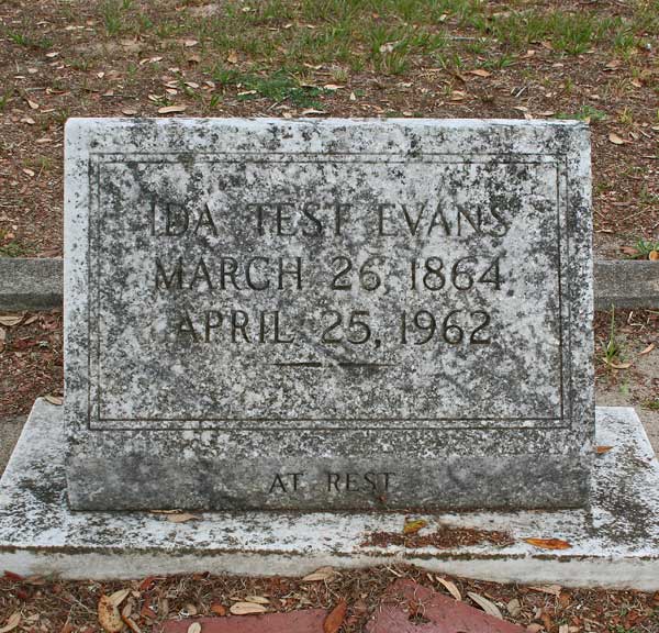 Ida Test Evans Gravestone Photo