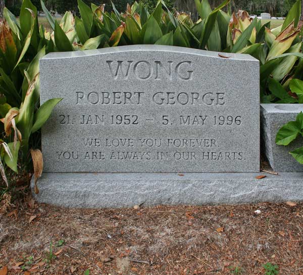 Robert George Wong Gravestone Photo