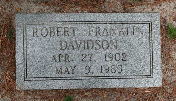 Robert Franklin Davidson Gravestone Photo