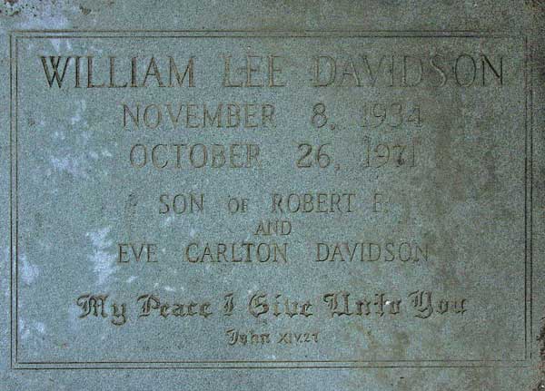 William Lee Davidson Gravestone Photo