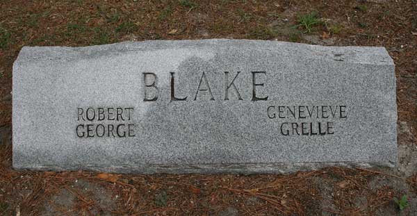 Robert George & Genevieve Grelle Blake Gravestone Photo