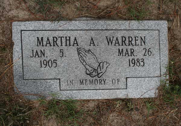 Martha A. Warren Gravestone Photo