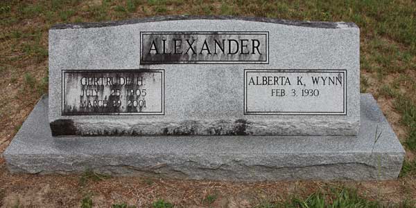 Gertrude H. & Alberta K. Wynn Alexander Gravestone Photo