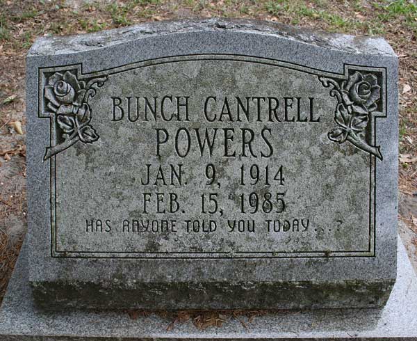 Bunch Cantrell Powers Gravestone Photo