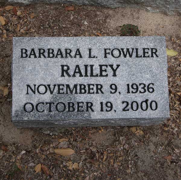 Barbara L. Fowler Railey Gravestone Photo
