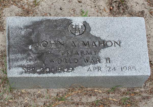 John A. Mahon Gravestone Photo