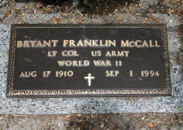 Bryant Franklin McCall Gravestone Photo