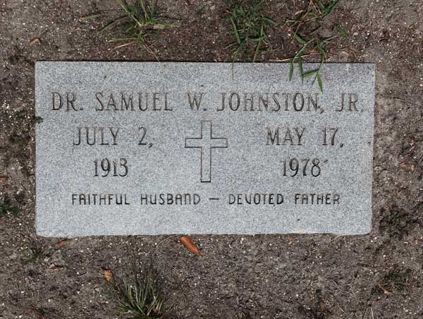 Dr. Samuel W. Johnston Gravestone Photo
