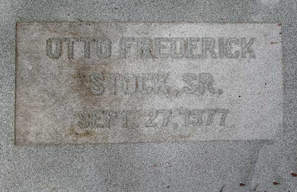 Otto Frederick Stock Gravestone Photo