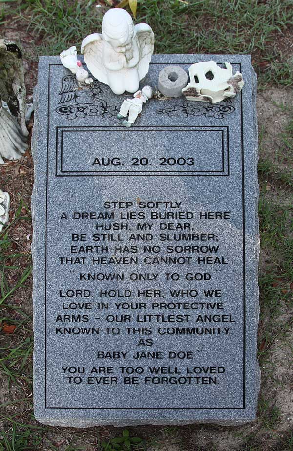 Baby Jane Doe Gravestone Photo
