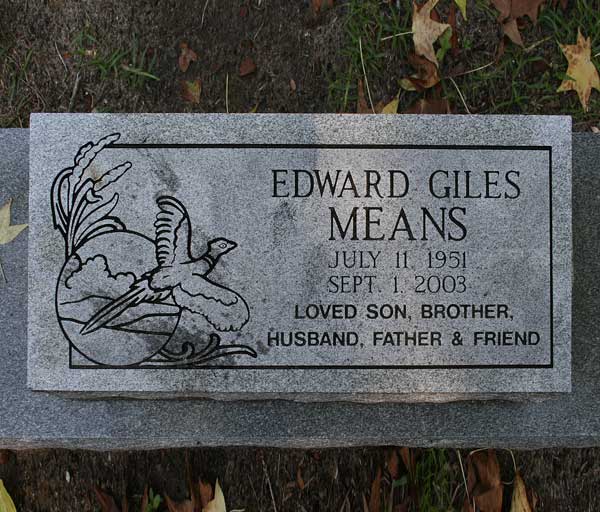Edward Giles Means Gravestone Photo