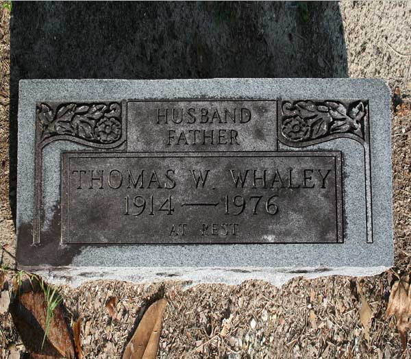 Thomas W. Whaley Gravestone Photo