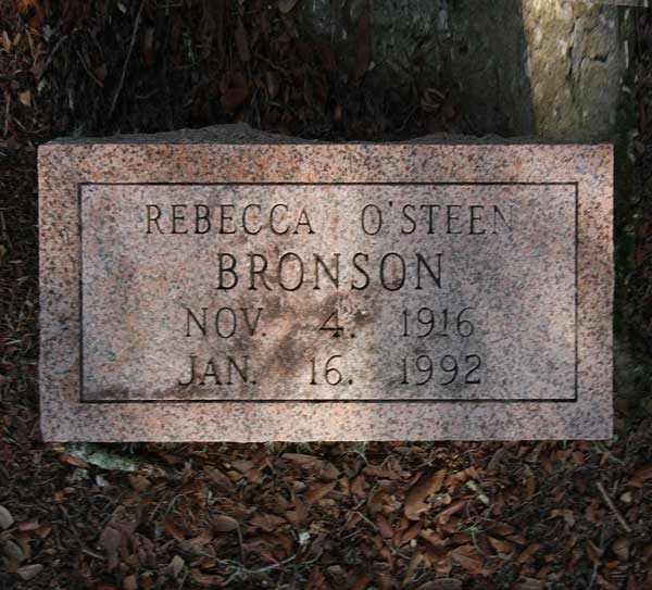 Rebecca O'Steen Bronson Gravestone Photo