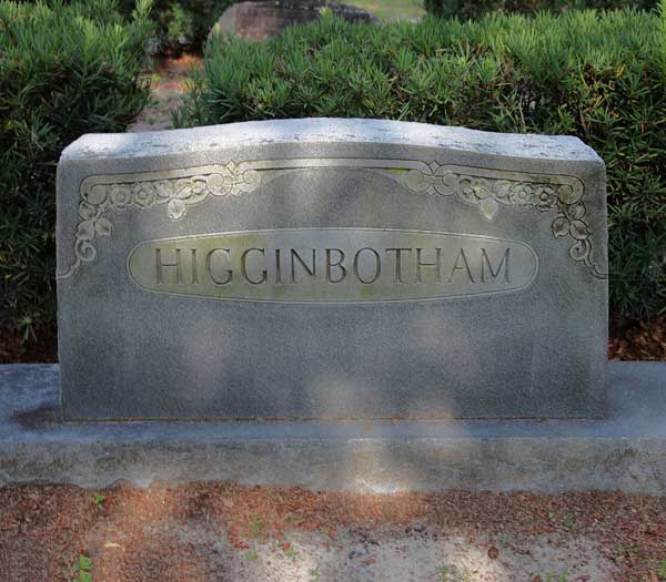  Higginbotham family Gravestone Photo