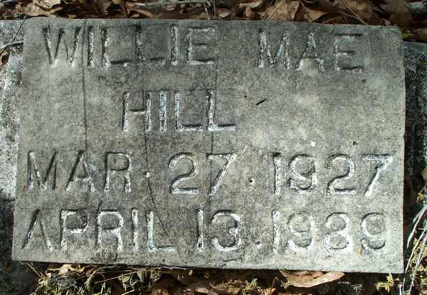 Willie Mae Hill Gravestone Photo
