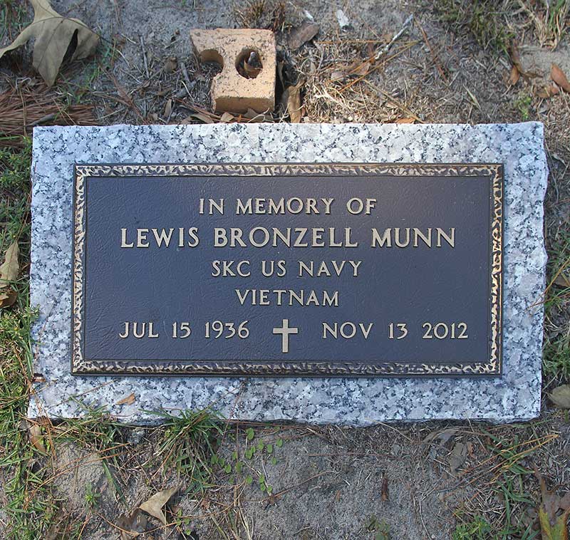 Lewis Bronzell Munn Gravestone Photo