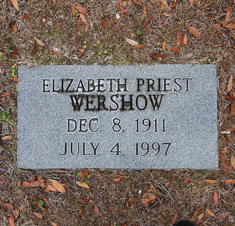 Elizabeth Priest Wershow Gravestone Photo