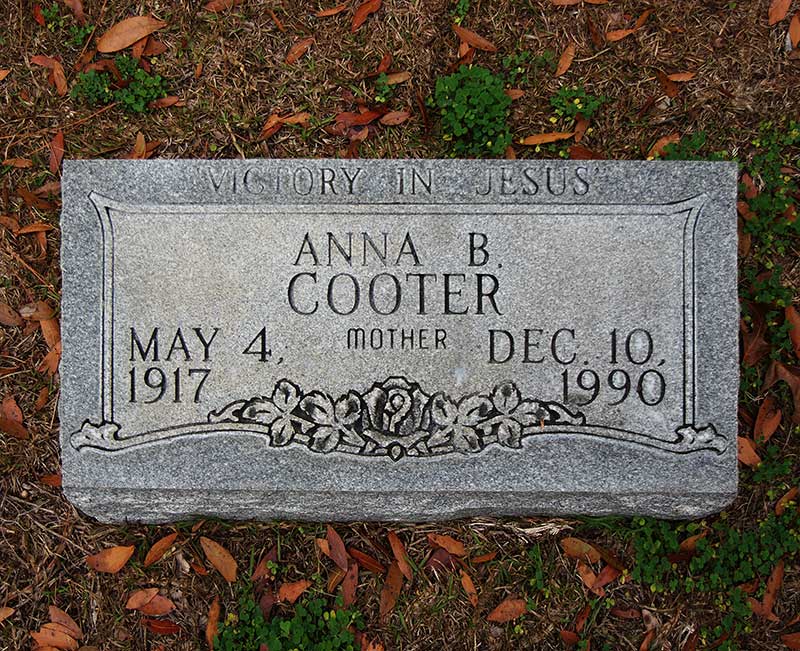 Anna B. Cooter Gravestone Photo