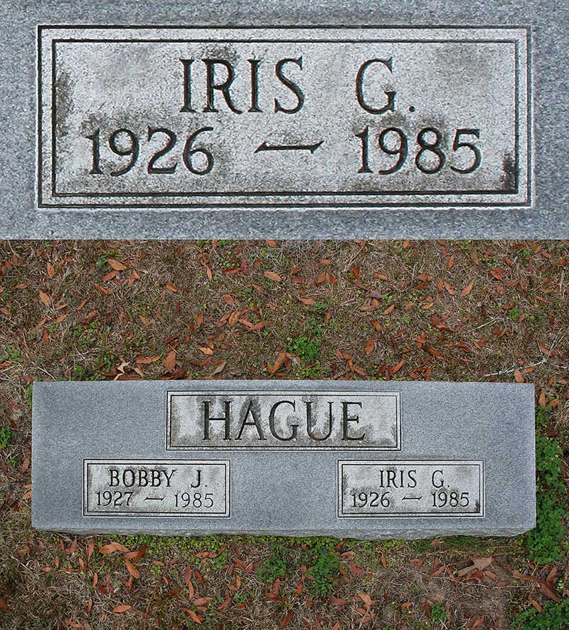 Iris G Hague Gravestone Photo