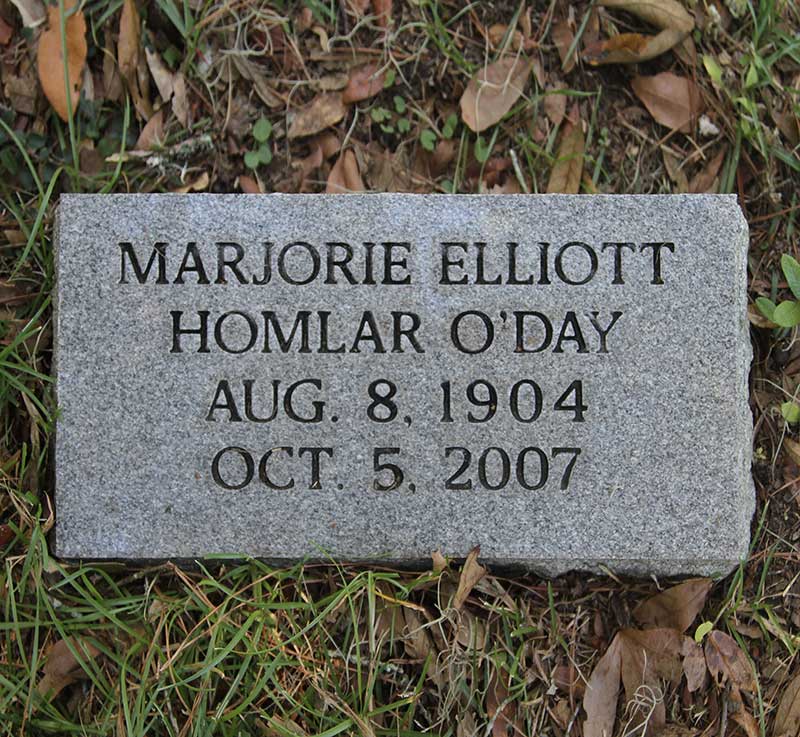 Marjorie Elliott Homlar O'Day Gravestone Photo