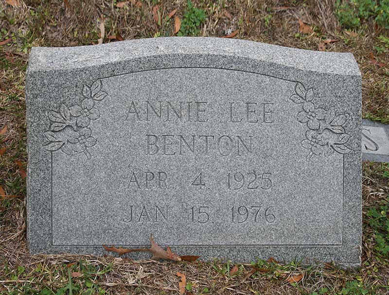 Annie Lee Benton Gravestone Photo