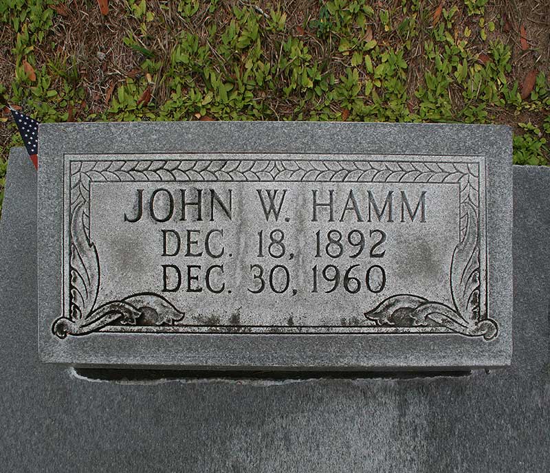 John W. Hamm Gravestone Photo